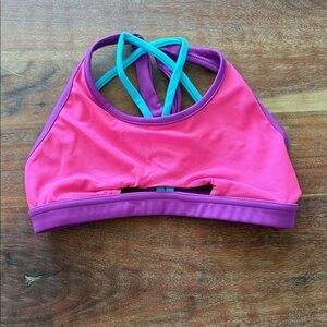 Vibrant Purple and Pink Sports Bra with Blue Accents Tiger Friday AXS